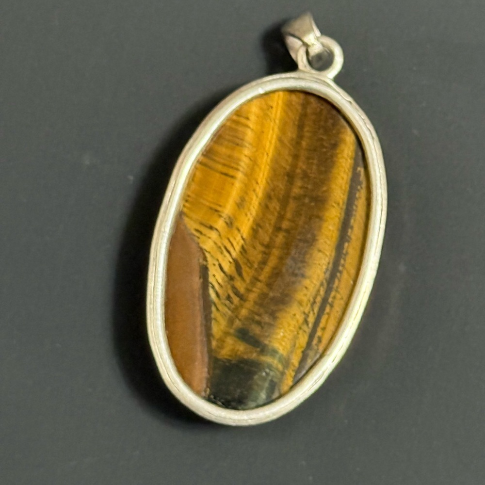 Sterling Silver 925 Tiger's Eye Pendant - Picture 6 of 8
